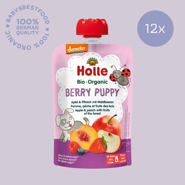 12x Holle Organic fruit puree Berry Puppy
