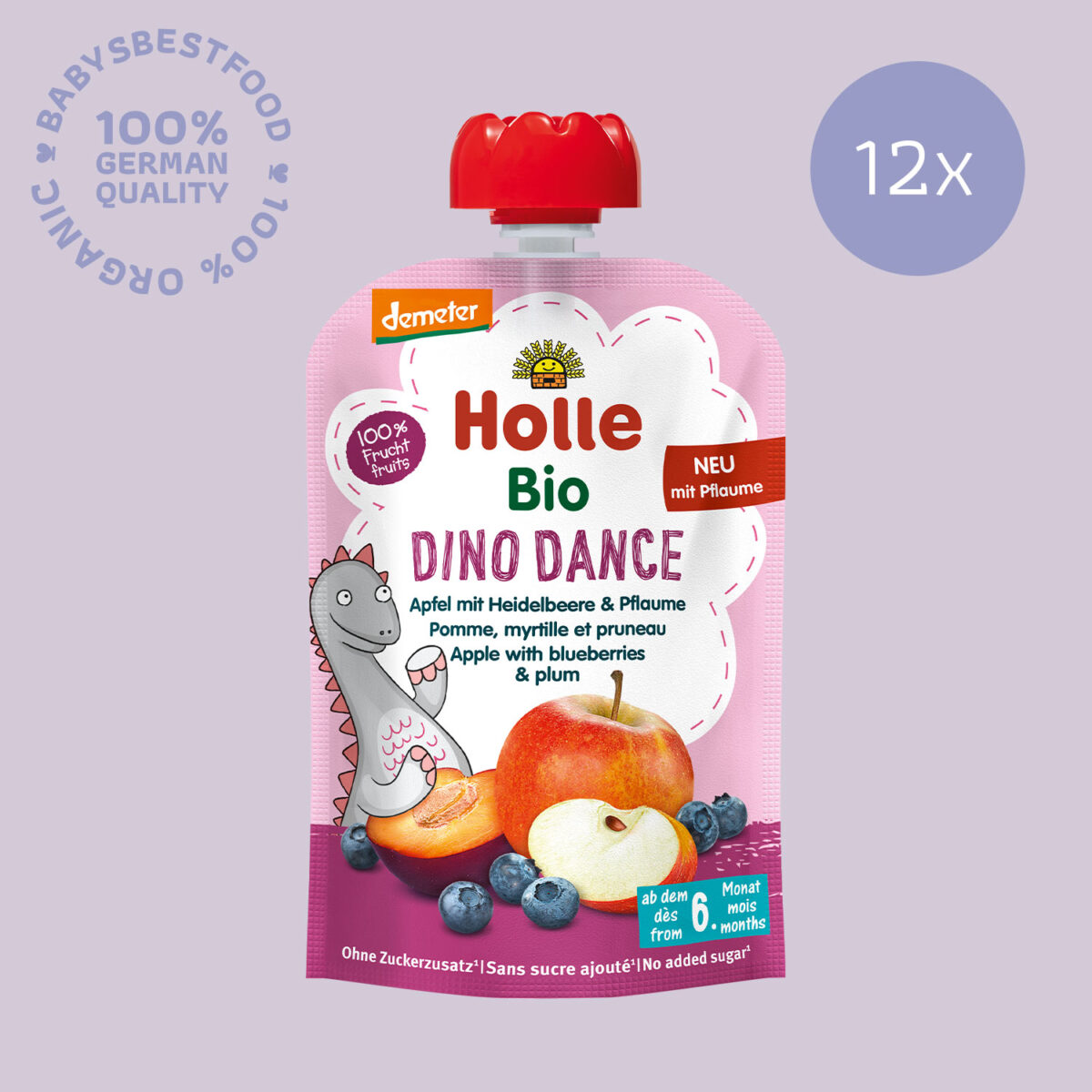 12x Holle Bio-Quetschie Dino Dance