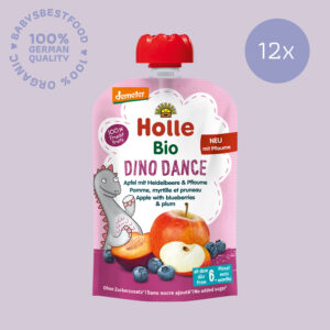 12x Holle Organic fruit puree Dino Dance