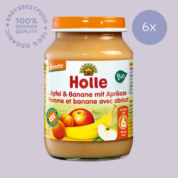 6x Holle Apple & Banana with Apricot