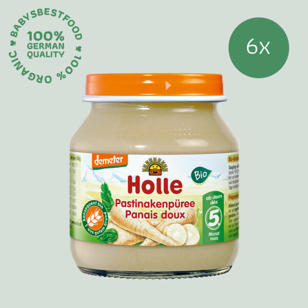 6x 125 g Holle Bio-Gläschen Pastinakenpüree