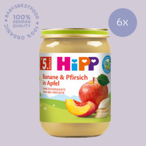 6x HiPP Banana & Peach in Apple