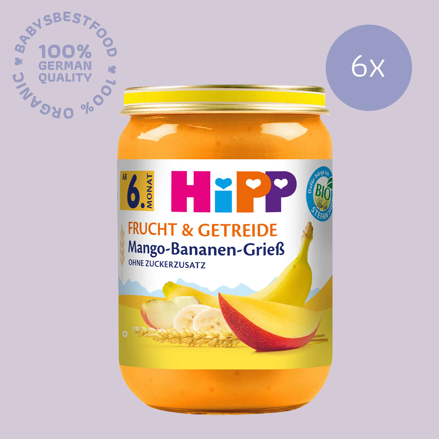 6x 190g HiPP Mango-Banana Semolina from months (6x 190g)