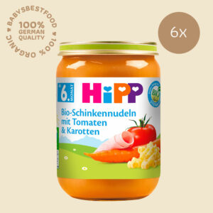 6x HiPP Organic Ham Noodles with Tomatoes & Carrots