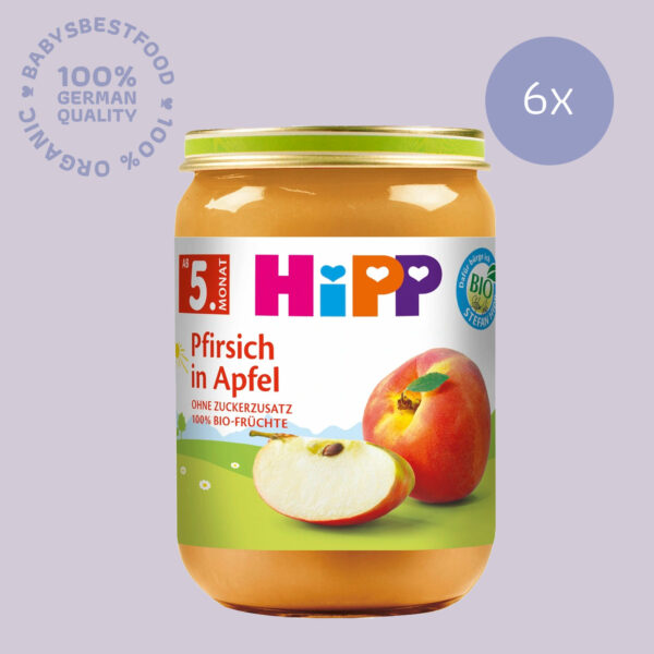6x HiPP Peach in Apple
