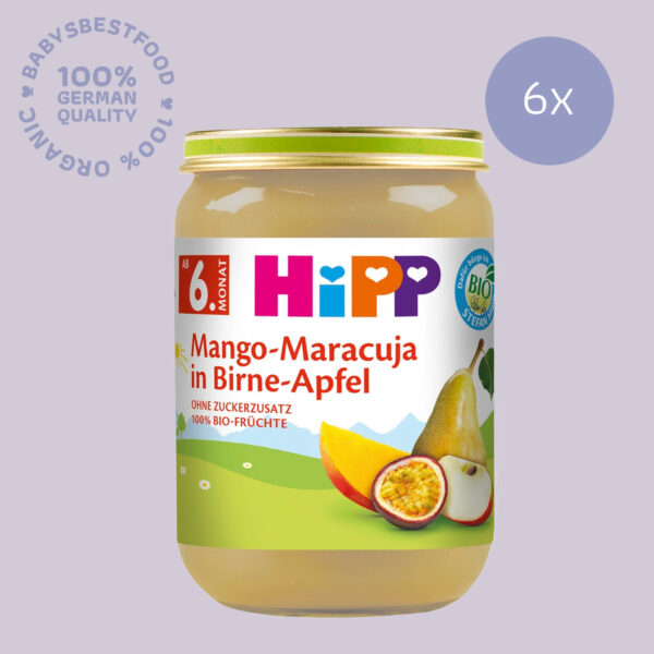 6x HiPP Mango-Passion Fruit in Pear-Apple