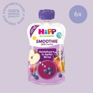 6x HiPP Smoothie Blueberry in Apple Pear