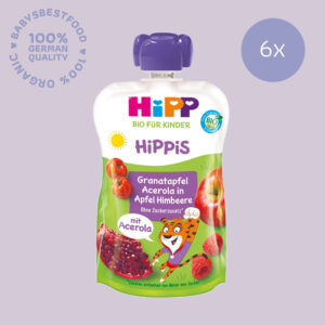 6x HiPP Hippis Pomegranate Acerola in Apple Raspberry