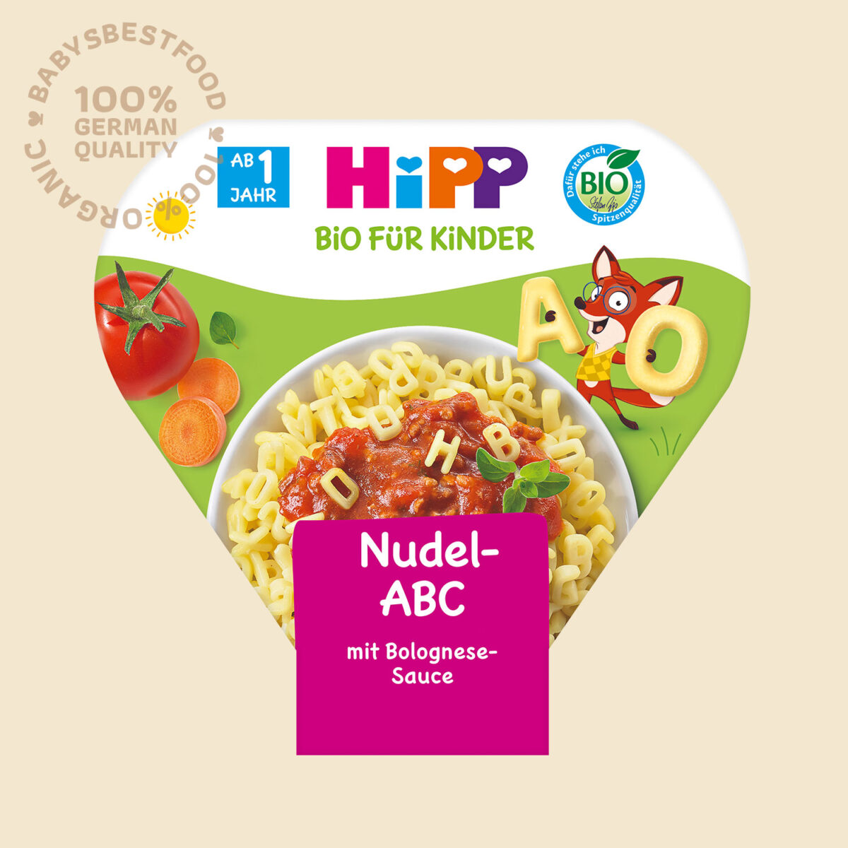 HiPP Kinderteller Nudel-ABC mit Bolognese-Sauce