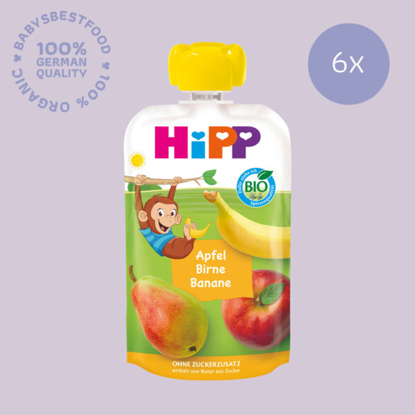 6x HiPP Organic Pouch Apple-Pear-Banana