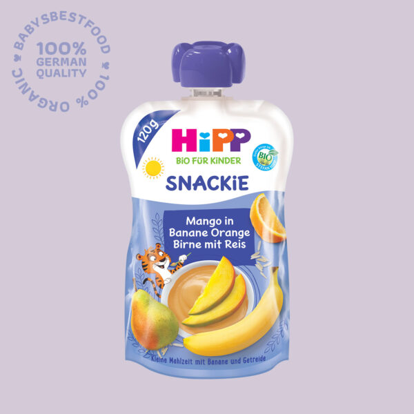 6x HiPP Snackie Mango in Banana, Orange, Pear with Rice